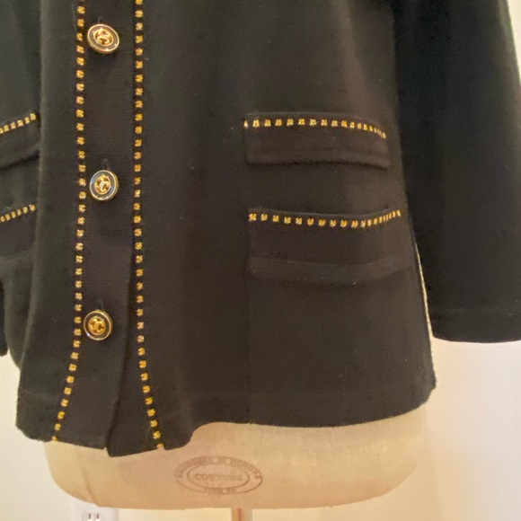 Cathy Daniels Womens Classic  Black Cardigan w Gold Buttons & Detailing / Size S - Picture 5 of 13